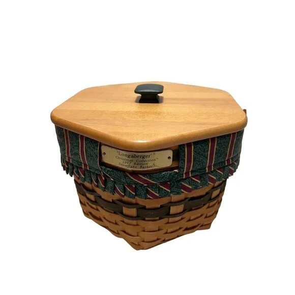 Longaberger Snowflake Basket 1997 Christmas Collection Liner & Divider Insert - Picture 13 of 16